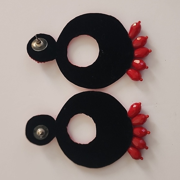 Kenneth Jay Lane KJL Womens Legendary Boho Cherry Red Post Dangle Earrings - Picture 7 of 12